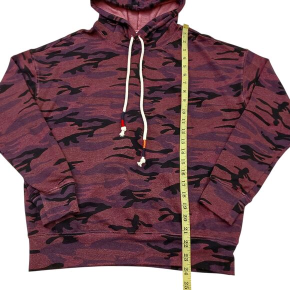 Sundry Hoodie Womens XS Oversized Plum Camo Stretch Slouchy  Boyfriend - Picture 11 of 11